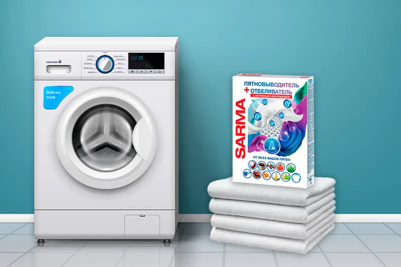 Пятновыводитель + Отбеливатель порошкообразный «Сарма»