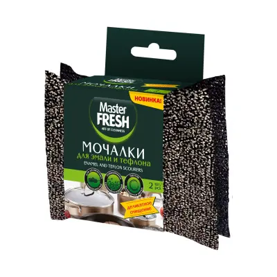 Master FRESH мочалки для посуды для эмали и тефлона 2 шт 