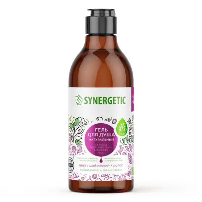 Synergetic гель для душа цветущий инжир и лотос 380 мл 