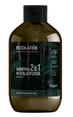 Ecolatier Гель для душа и шампунь мужской  2в1 Кипарис и зеленый чай 600мл 