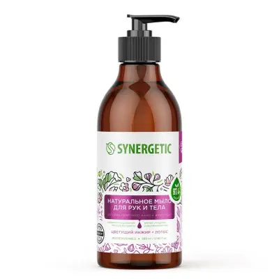 Synergetic жидкое мыло цветущий инжир и лотос 380 мл 