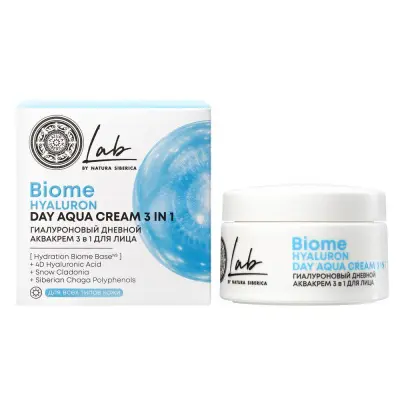Lab Biome Hyaluron гиалуроновый дневной аквакрем 3 в1 для лица 50 мл 