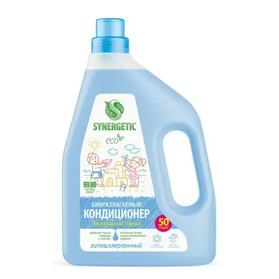 Synergetic кондиционер ополаскиватель для белья бескрайний океан 1,5 л 50 стирок 
