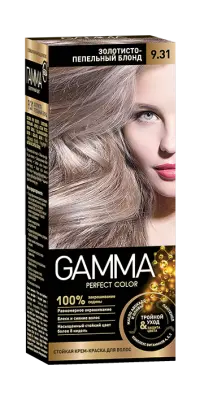 Gamma Perfect Hair стойкая крем краска тон 9.31 золотисто пепельный блонд 