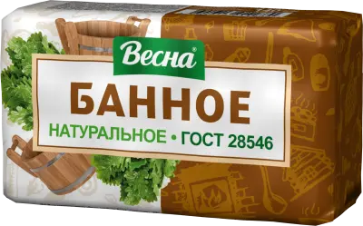 ВЕСНА народное туалетное мыло банное в пленке 140г 