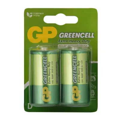 GP батарейки greencell D/LR20 2 шт 