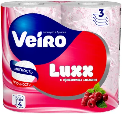 Veiro туалетная бумага luxoria 3 х слойная aroma 4 шт 