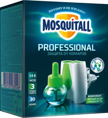 Mosquitall комплект проф защита электрофумигатор жидкость 30 ночей от комаров 
