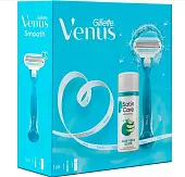 Подарочный набор станок venus c 1 кассетой + satin care гель для бритья для чувствительной кожи 75 мл
