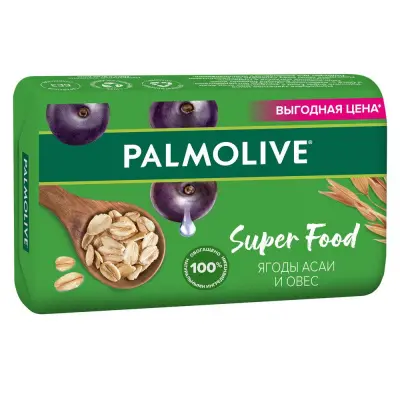 Palmolive super food мыло туалетное твердое ягоды асаи и овес 150 г 