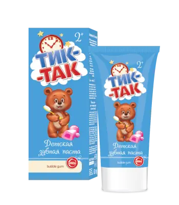 Тик-Так зубная паста детская 2+ bubble gum 62 г 