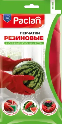 Paclan пара резиновых перчаток с ароматом арбуза размер l 