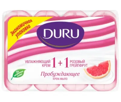 Duru туалетное мыло 1+1 Розовый грейпфрут Soft Sensations 4шт по 80г 