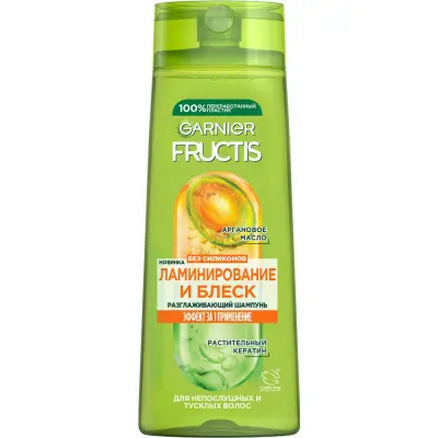 Garnier Fructis шампунь ламинирование и блеск 400 мл 