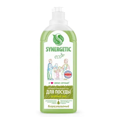 Synergetic гель для мытья посуды зеленый чай 1 л 