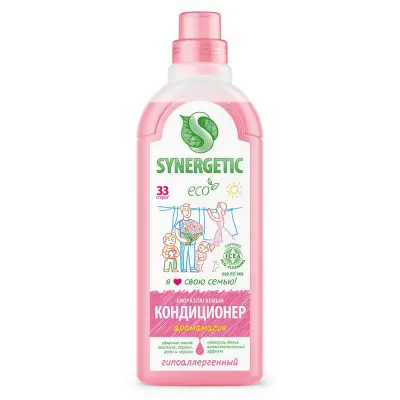 Synergetic кондиционер ополаскиватель для белья аромамагия 1 л 33 стирки 