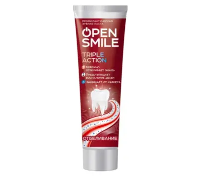 Open Smile профилактическая зубная паста triple action отбеливание 50 мл 
