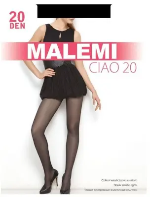 MALEMI колготки  ciao 20  nero 2  эластичн  с  шорт 11% эластана 