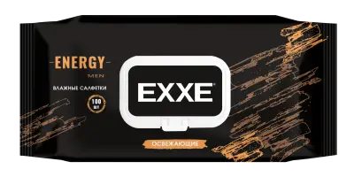 Exxe men влажные салфетки микс energy&fresh 100 штук 