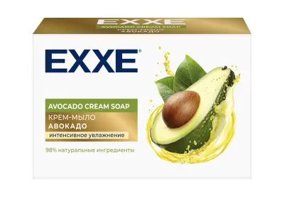 Exxe косметическое крем мыло авокадо в коробке  90 гр 
