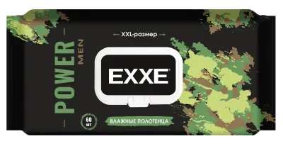 Exxe men влажные полотенца power 60 штук 