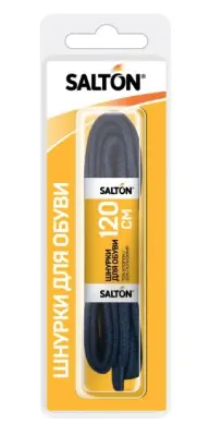 SALTON шнурки для обуви с пропиткой  120 см плоские черные 6/36 