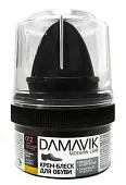 DAMAVIK крем блеск для обуви с губкой темно-коричневый пластиковая банка 50мл