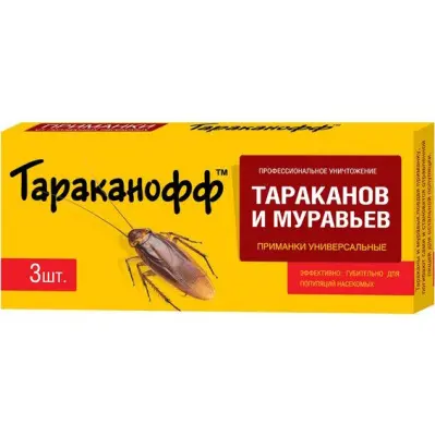 ТАРАКАНОФФ Контрудар Приманка для уничтожения тараканов 3шт 