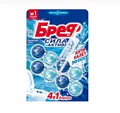 Бреф сила актив 4 в 1 океанский бриз чистящий блок для туалета 2*50 г