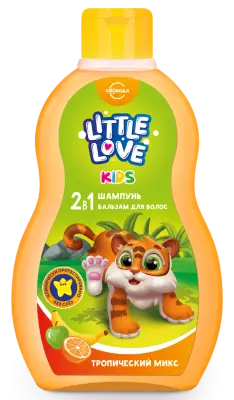 Little love детский шампунь бальзам для волос 2 в1 тропический микс 400 мл 