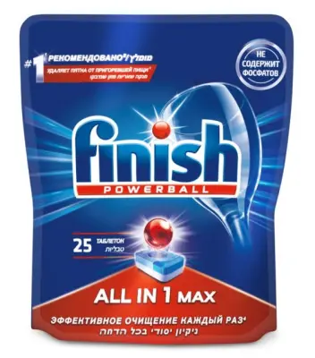 Finish All in 1 таблетки для посудомоечных машин 25шт 