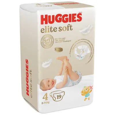 Huggies Elite Soft подгузники 8-14 кг 4 размер 19 шт 