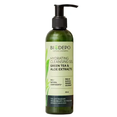 Biodepo гель для умывания увлажняющий с экстрактами зеленого чая и алоэ 250 мл 