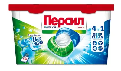 Персил power cups капсулы для стирки свежесть от вернель 4в1 14 шт 