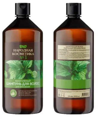 Народная косметика № 1 крапивный шампунь для укрепления волос 1000 мл 