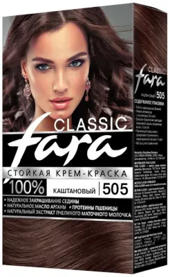 Fara краска для волос  504 коричневыйМягко окрашивает, придавая волосам стойкий насыщенный цвет 