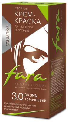Фара крем краска для бровей и ресниц тон 3.0 коричневый 30 мл 