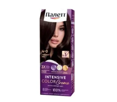 Палетт крем краска для волос каштановый 4.0 