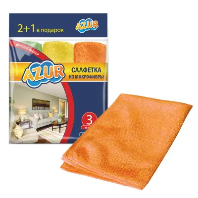 Azur набор салфеток из микрофибры 3 шт 30х30 см 