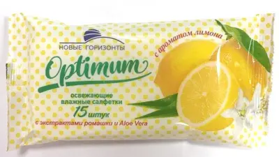 Новые горизонты салфетки optimum лимон 15 штук 