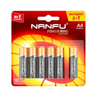 Nanfu Батарейка щелочная AA (5+1шт.) 