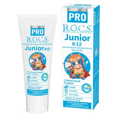 ROCS  pro junior зубная паста сливочный пудинг 74 гр 