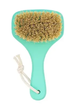 Lei массажная щетка  для сухого массажа тампико с покрытием лазурная 