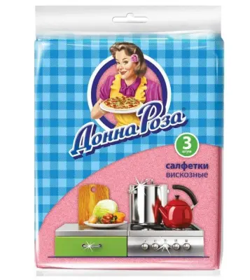 Донна Роза салфетки вискозные 3 шт 