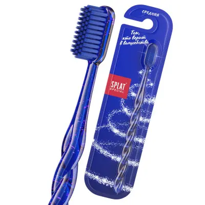 Splat special зубная щетка белоснежная улыбка средняя синяя 