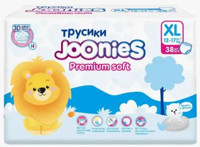 JOONIES Premium Soft Подгузники-трусики, размер XL 