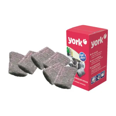 York губка стальная с пропиткой  6 шт 