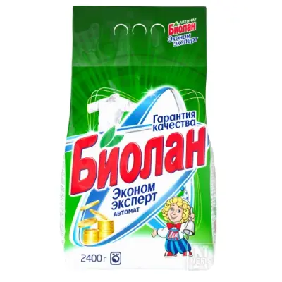 Биолан автомат стиральный порошок эконом эксперт 2,4 кг 