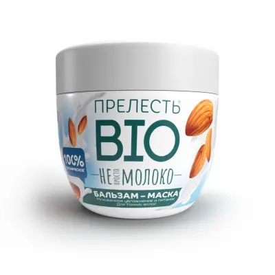 Прелесть био бальзам маска миндальное молочко для поврежденных сухих волос 250 мл 