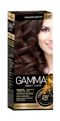 Gamma Perfect Hair стойкая крем краска тон 5.47 теплый каштан 